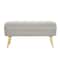 40" Contemporary Polyester & Wood Storage Bench